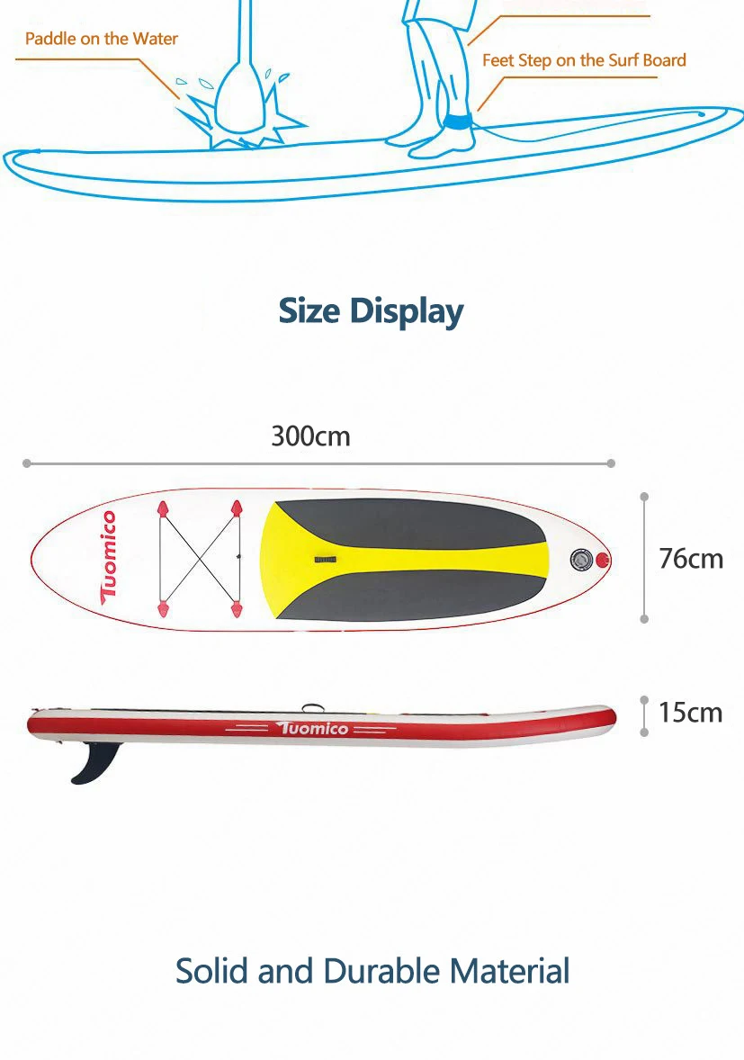300*76*15 см SUP доска для серфинга, надувная доска для серфинга, весло для взрослых, SUP Sufring доска, ПВХ, утолщенная, 0,08 мм