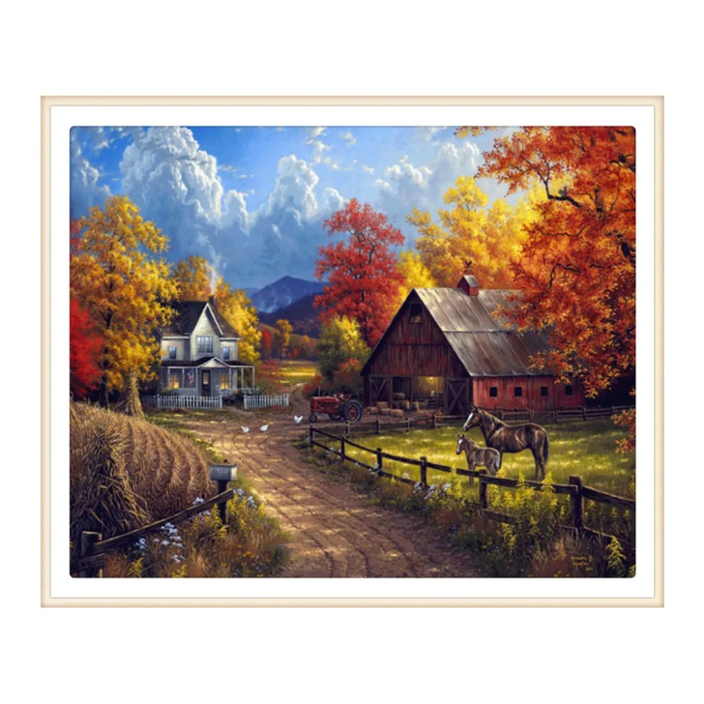 

5D DIY diamond painting all-round / round diamond house" embroidery cross stitch gift home decoration gift