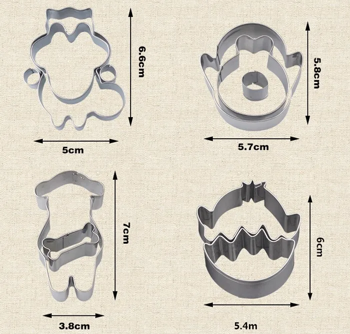 Формы для печенья в виде животных, формы для шоколадного торта, овцы, кости, собаки, белки, формочки для печенья из нержавеющей стали