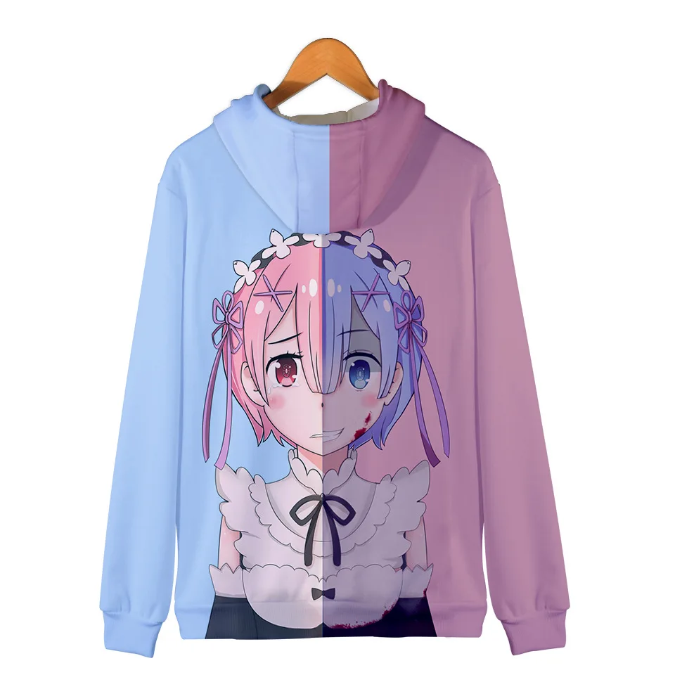  Re Zero Hoodie Hooded Jacket Zipper Coat Sweatshirt for Men Women Kid Girl Clothing Clothes Rem and