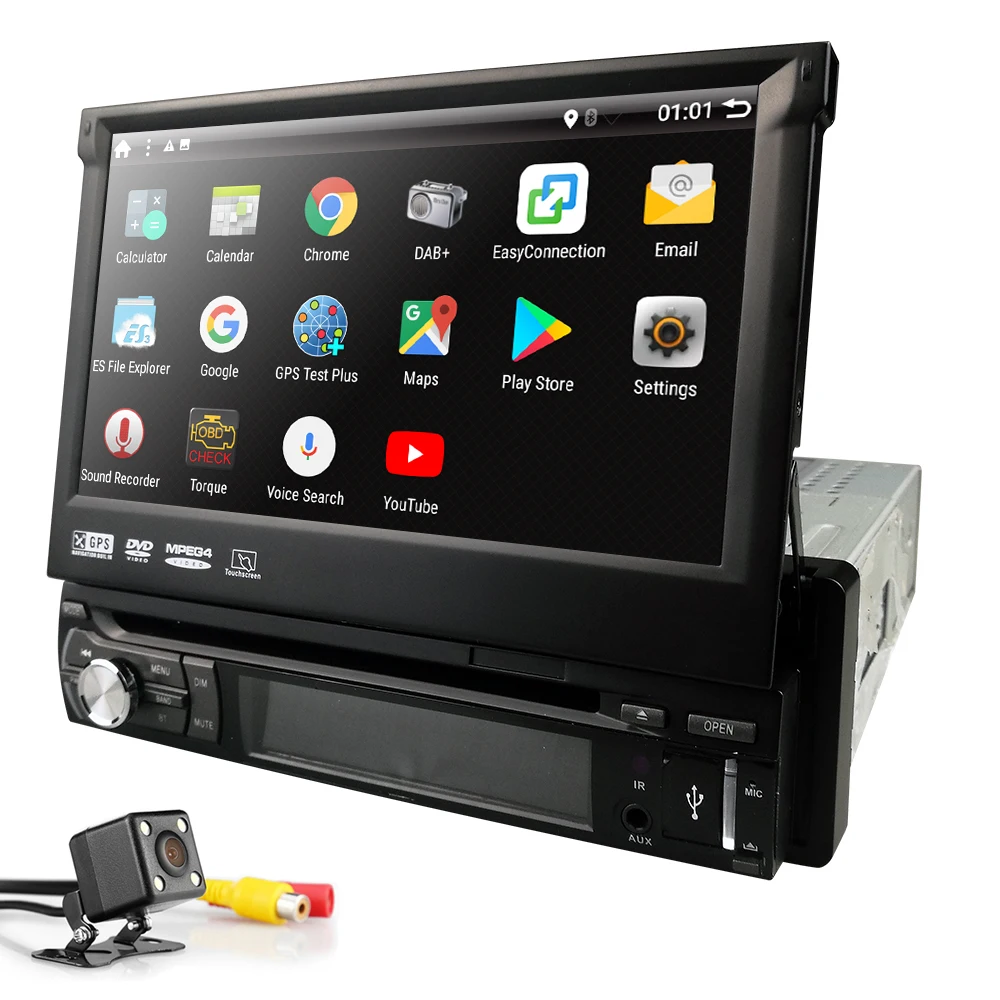 Perfect HIZPO 7 Inch Android 9.0 Car Universal DVD Radio GPS With Bluetooth Stereo Mirror link DAB+ TPMS RDS DVR OBD2 Free rear camera 3