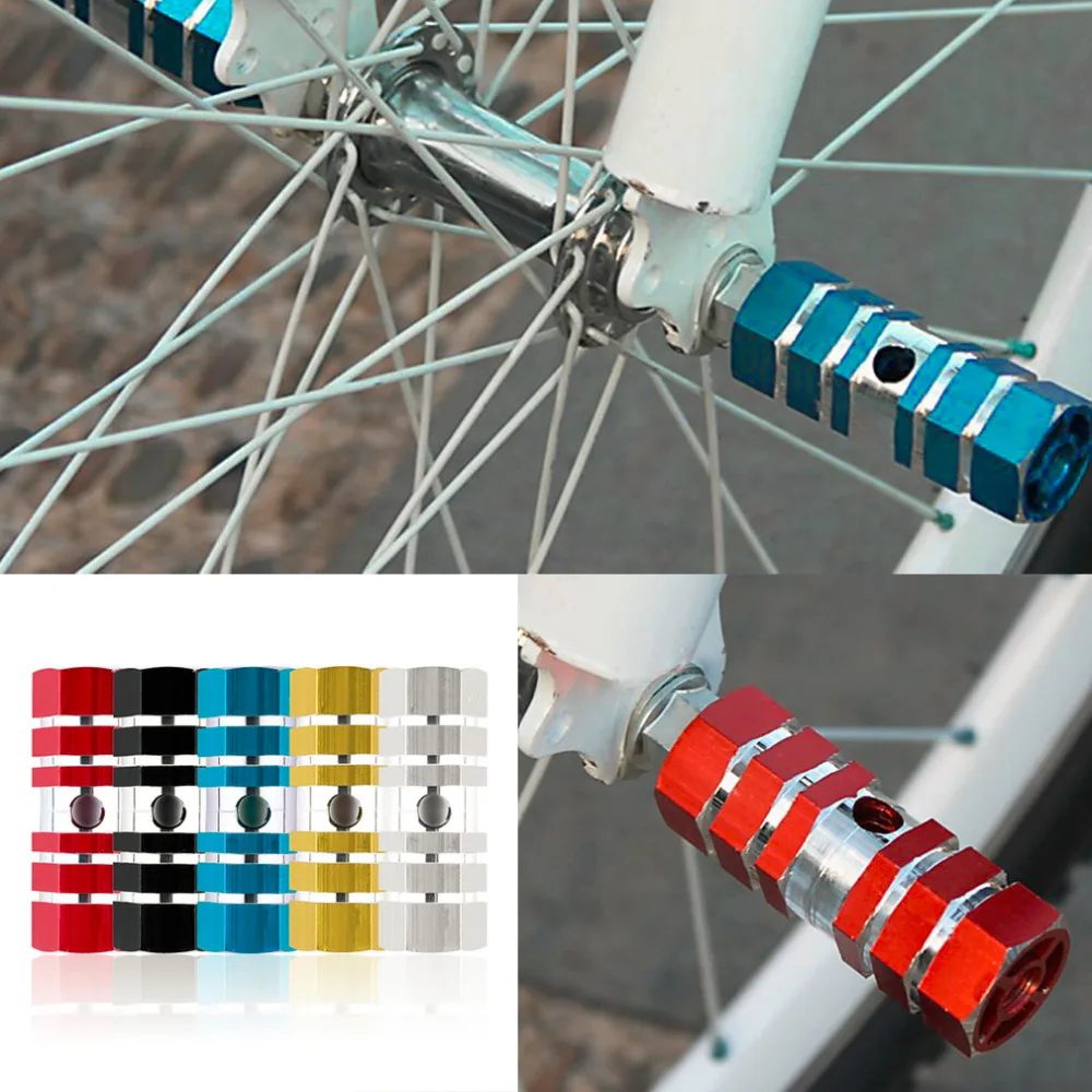 

1Pair Aluminum Alloy Pegs Cycling Bicycle Bike Rear Foot Peg Stunt Six Axle Bicycle Components Parts
