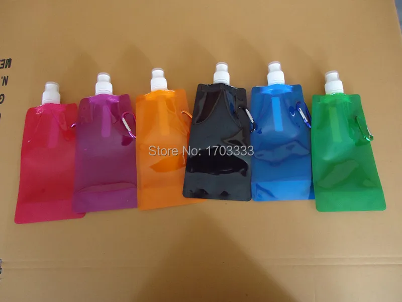 Оптовые продажи нанесение печати по индивидуальному заказу 450 мл, форма тыквы Спорт складной Складная бутылка для воды Лидер продаж рекламных подарков