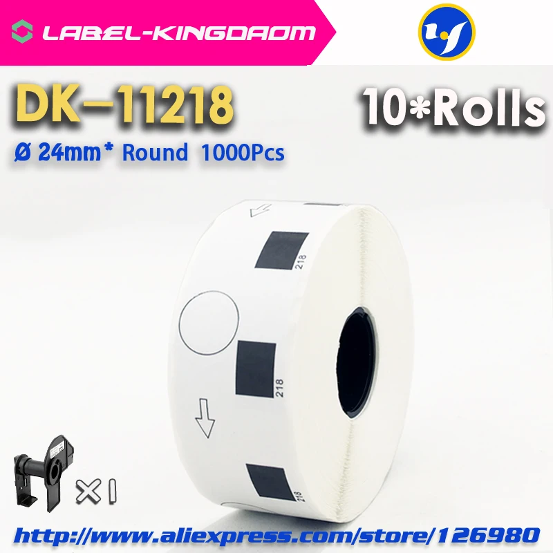 10Refill Rolls Compatible DK-11218 Label Diameter 24mm Round 1000Pcs for Brother Printer QL-700/710/720 DK-1218 | Компьютеры и офис