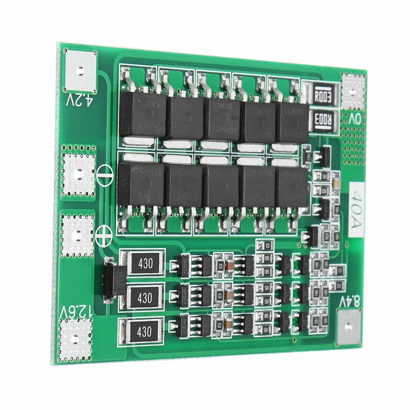Защитная плата PCB BMS для зарядки литий ионных батарей 3S 40A двигателя перфоратора 11