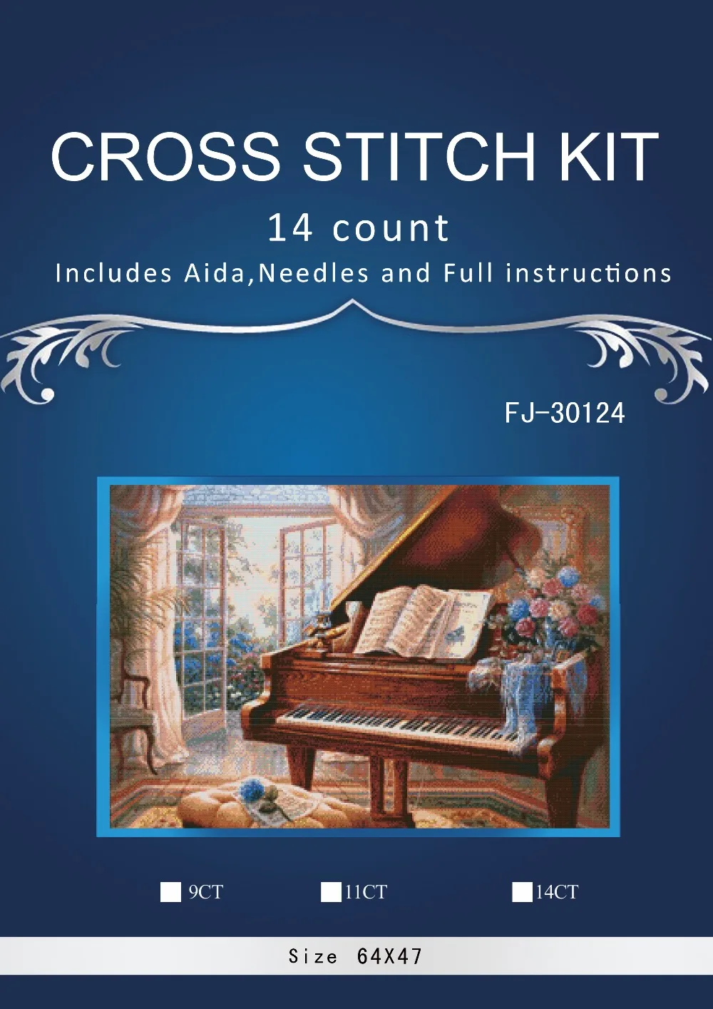 

top quality lovely counted cross stitch kit playing piano Dimensions 65057 HIgher quality FJ-3012