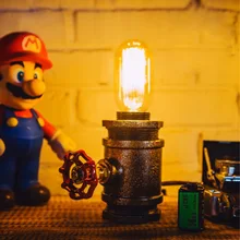 Винтаж Железный столик свет AC 90-260 В для Гостиная Обеденная Спальня тумбочка лампа творчески ретро стол свет