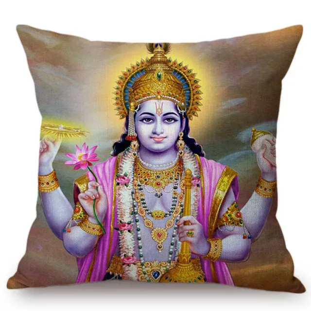 India Buddhism Worship Home Decorative Pillow Case Cotton Linen