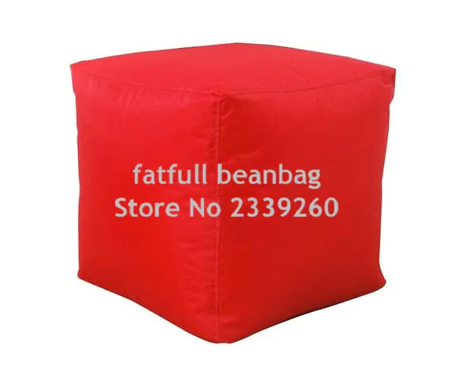 Чехол только нет наполнителя- дизайн зеленый куб мешок фасоли подушки сиденья ног стул, небольшая домашняя мебель Османской стул - Цвет: red