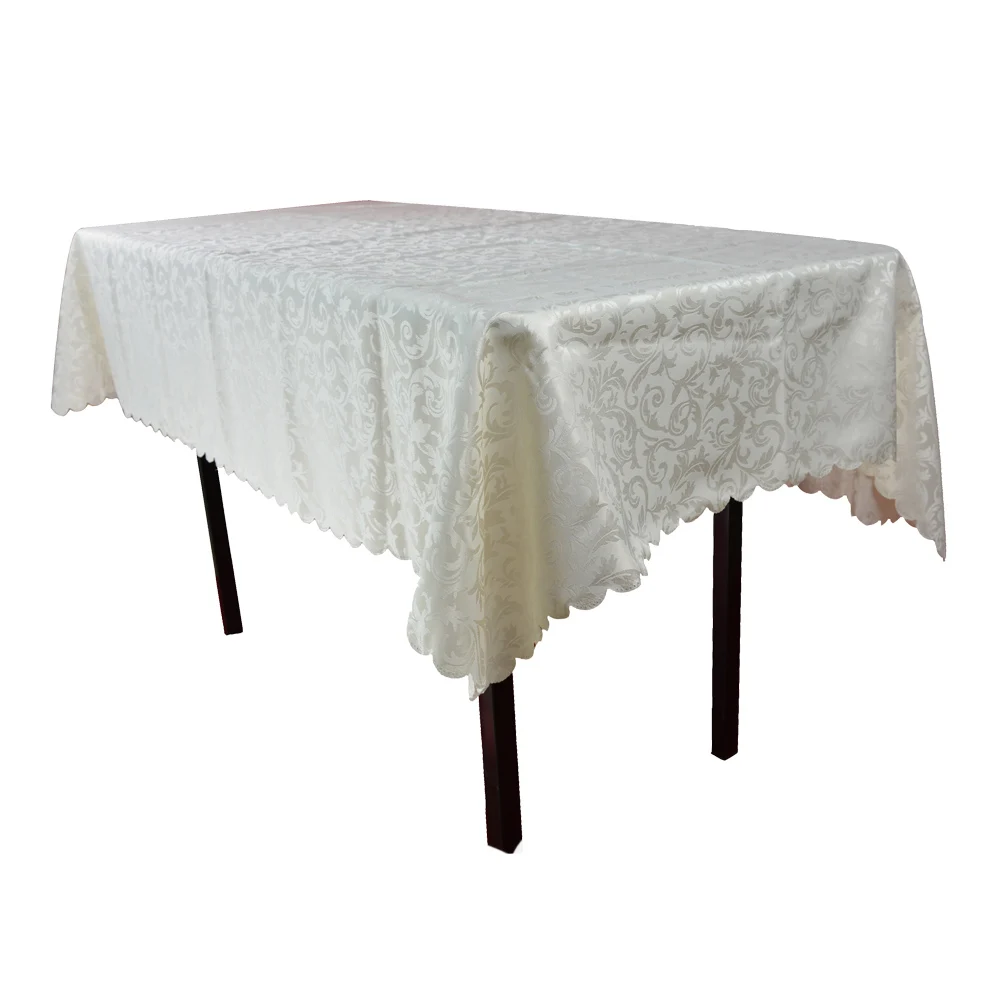 

1PC White/Beige/Red/Coffee Curl Grass Table Cloth Polyester For Hotel Banquet Wedding Party 120*160cm Rectangle Tablecloth