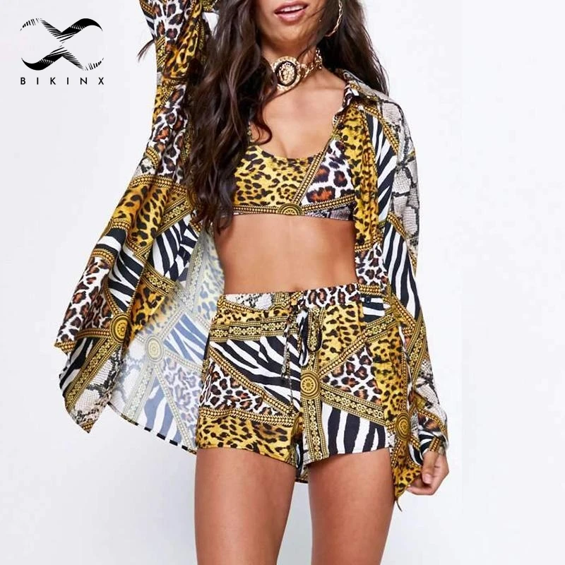 

Bikinx Sexy leopard print bikinis 2019 woman bathers High waist swimwear women Badeau top swimsuit female New bathing suit Swim