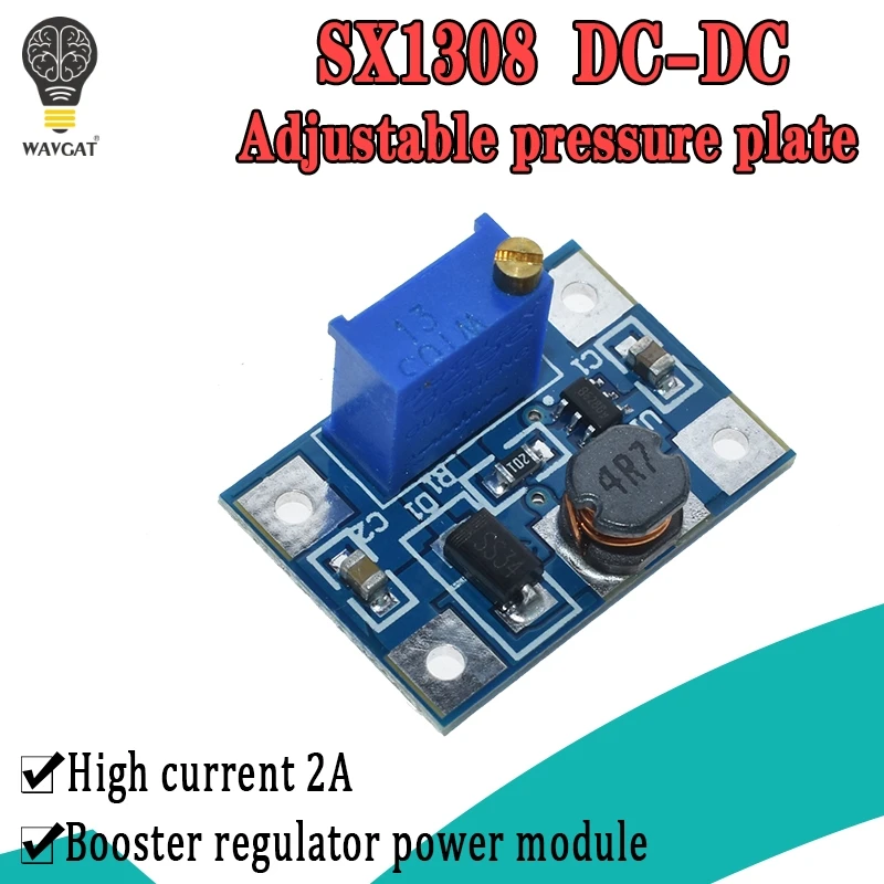 

DC-DC 2-24V to 2-28V Step Up Adjustable Power Module Step Up Boost Converter Large current 2A SX1308