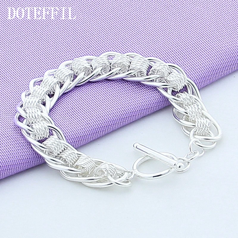 

Free Shipping Silver 925 Bracelet Jewelry Creative Multi-Chain Bracelet Polycyclic Connected Plated Silver Bracelet For Women