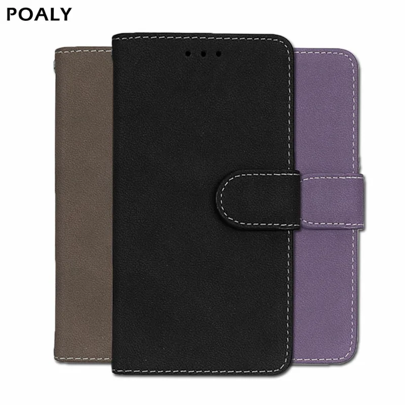 Luxury Retro Wallet PU Leather Back Cover Phone Case For