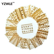 YZWLE 21 лист 3D Горячие Золотые DIY наклейки Арт, наклейки для ногтей Аксессуары для маникюрного салона