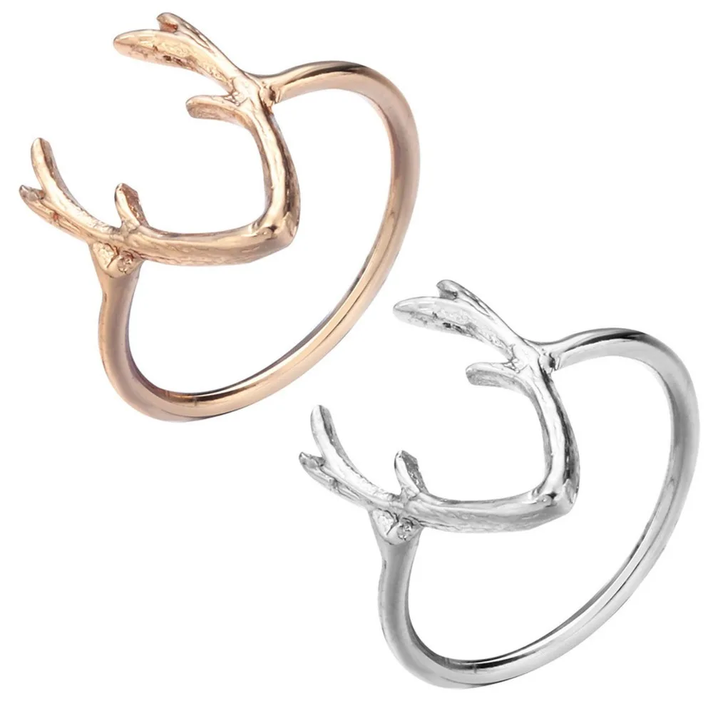 Fashion Women Jewelry Rings Cute Animal Deer Antler Rings for Women
