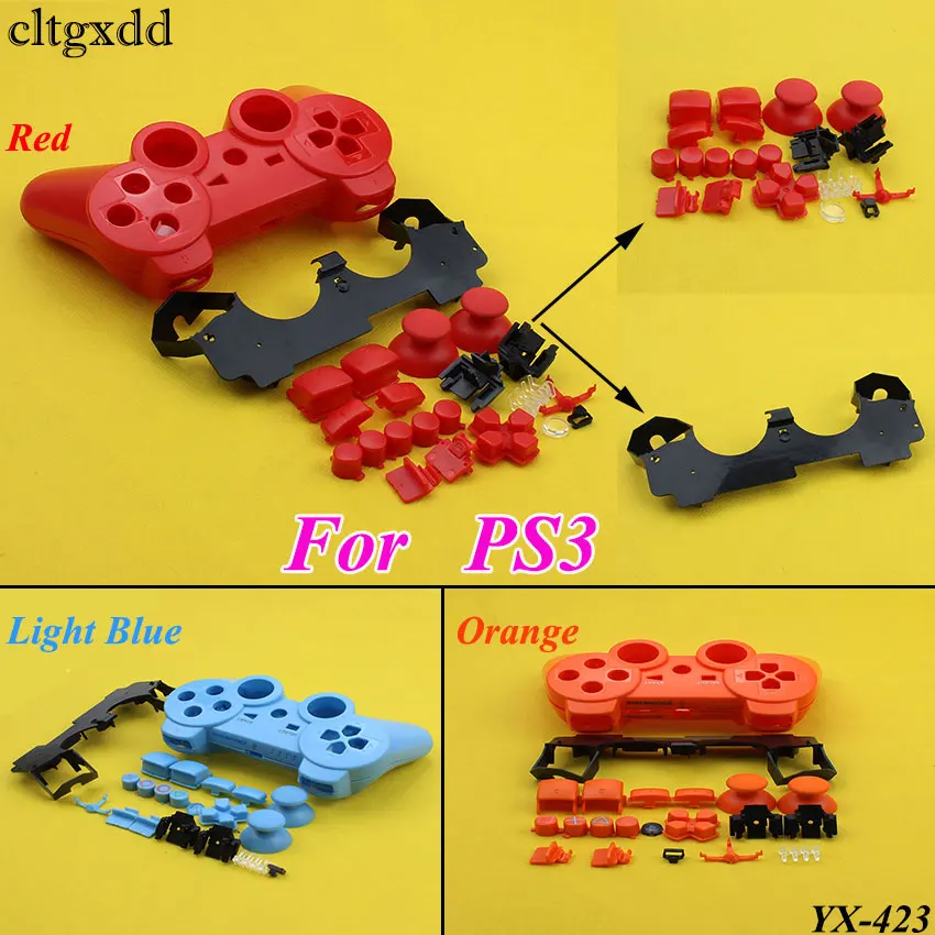 

cltgxdd 1Pcs Replacement Repair Parts Full Housing Case Shell + Full Button Accesories Kits for PS3 Controller