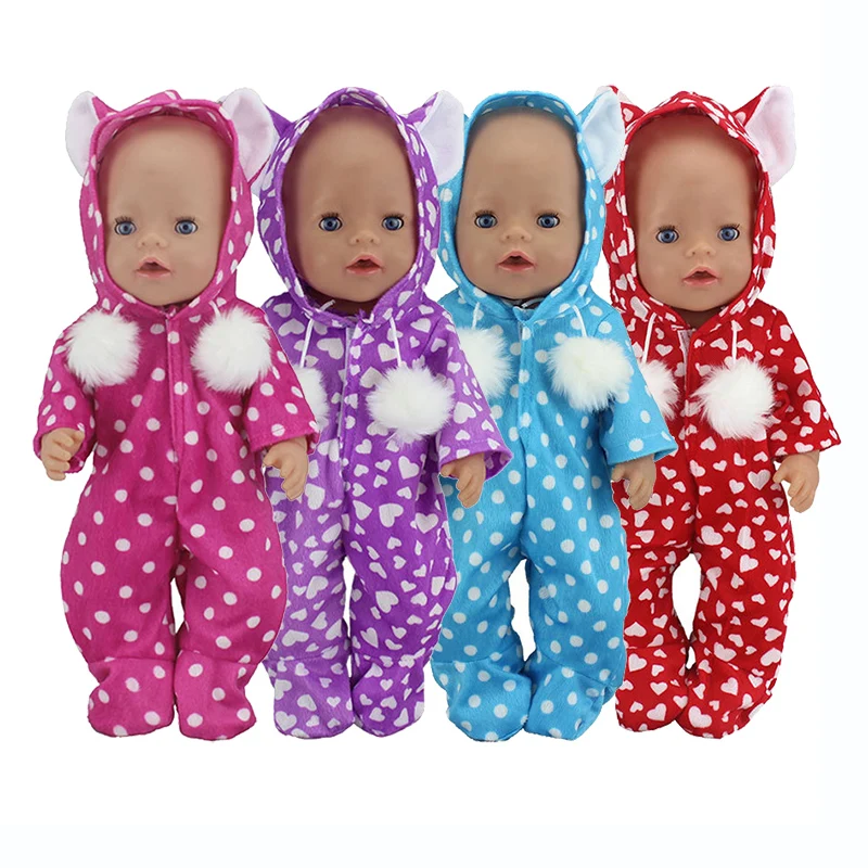 

Baby Toys 17 Inch Halloween Doll Clothes Hoodie Cute Gown for Barbies Doll 43cm Barbies Dolls Accessories Onesies Birthday Gifts