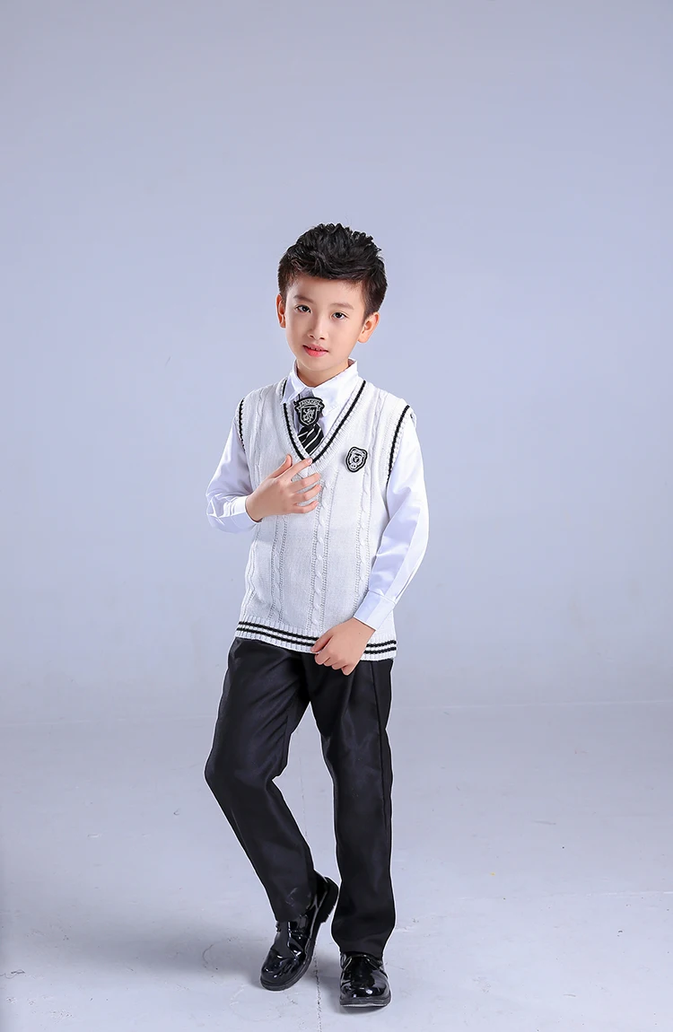 Дети Униформа японский корейской школы для мальчиков и девочек темно-Стиль Топы Шорты-юбки галстук дети студент летняя одежда наряды