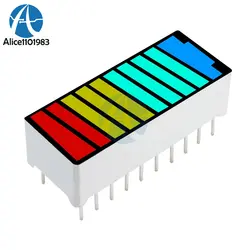 10 шт. 10 сегмент 4 цвета светодиодный Батарея уровень гистограмма Мощность Дисплей индикатор модуль красный желтый и зеленый цвета синий