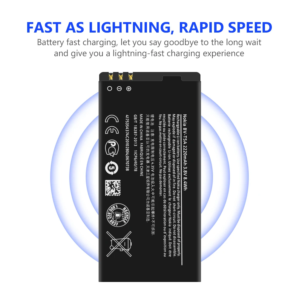 3 8 V BV T5A/BVT5A/BV T5A литий ионный аккумулятор для мобильного телефона Nokia Lumia 550 730 735 738