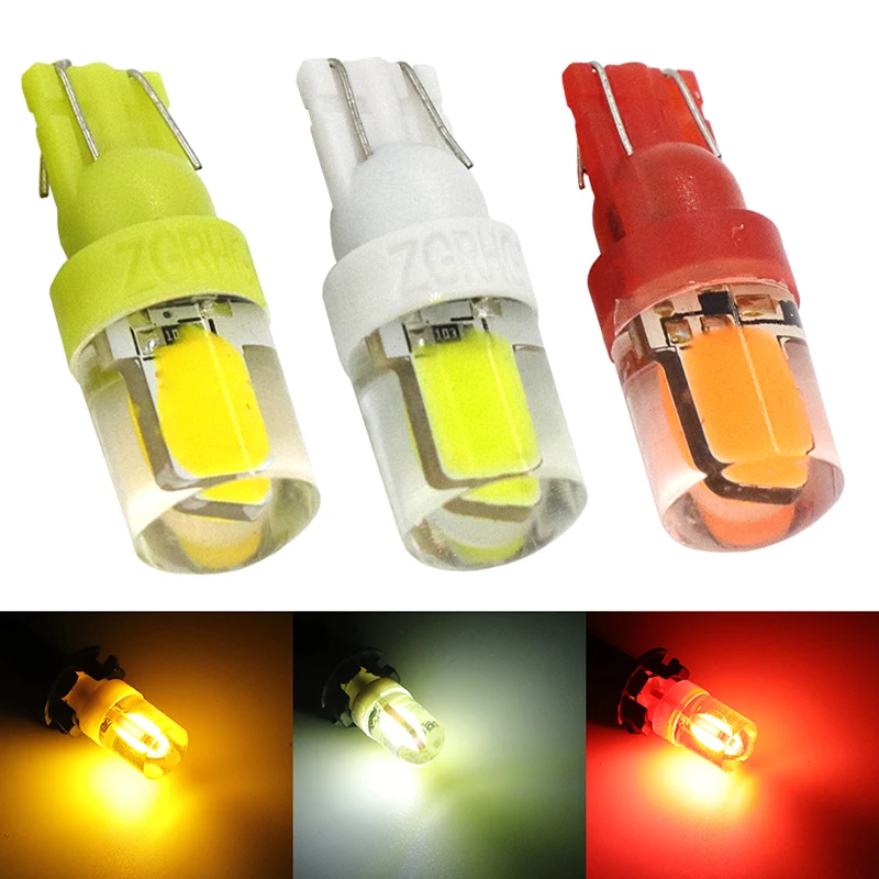 

2PCS T10 W5W LED car interior light COB marker lamp 12V 194 168 Side Wedge parking bulb canbus auto for lada car styling White
