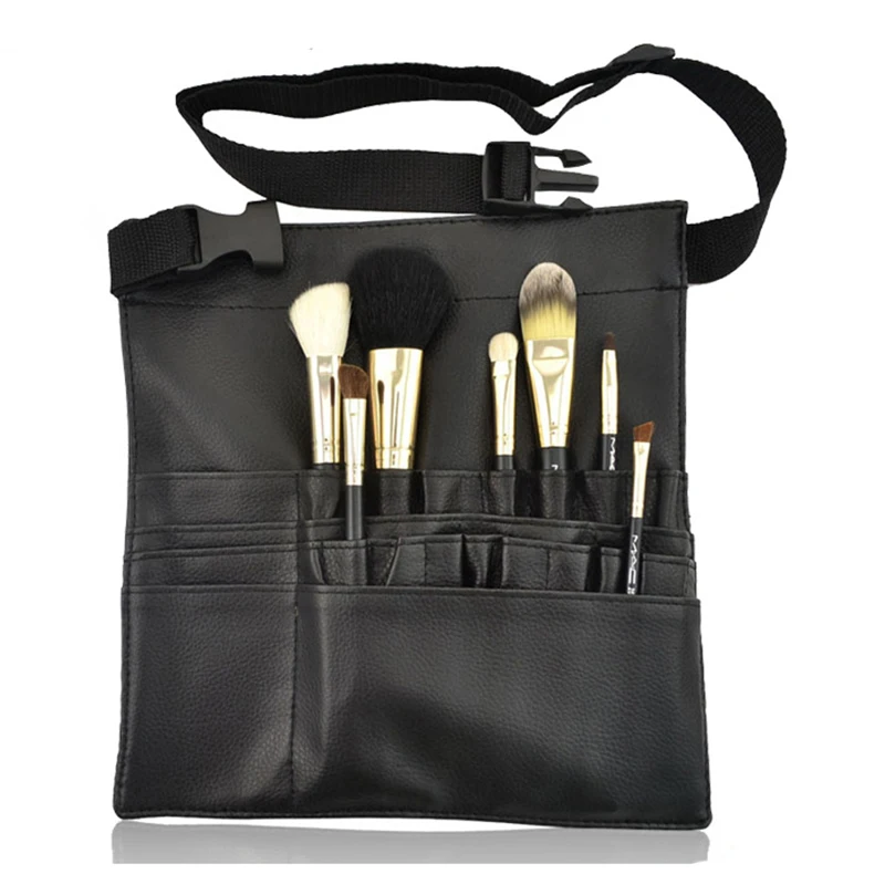 Black 22 24pcs Makeup Brush Holder Professional PVC Apron Bag Artist