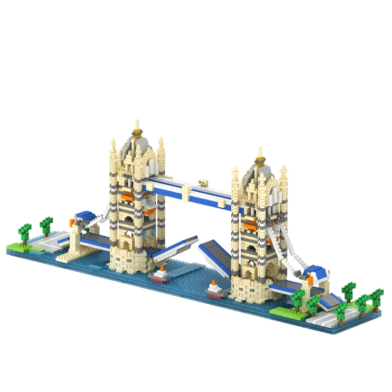 

Building Block Tower Bridge Model Children Compatible Toy 3D Bricks Plastic Building Blocks Christmas Gift Assembly Toy