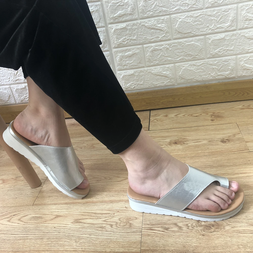 

Factory Outlet Summer Sandals Women Shoes Flat Platform Slipper Solid Casual Foot Correction Sandals Orthopedic Bunion Corrector