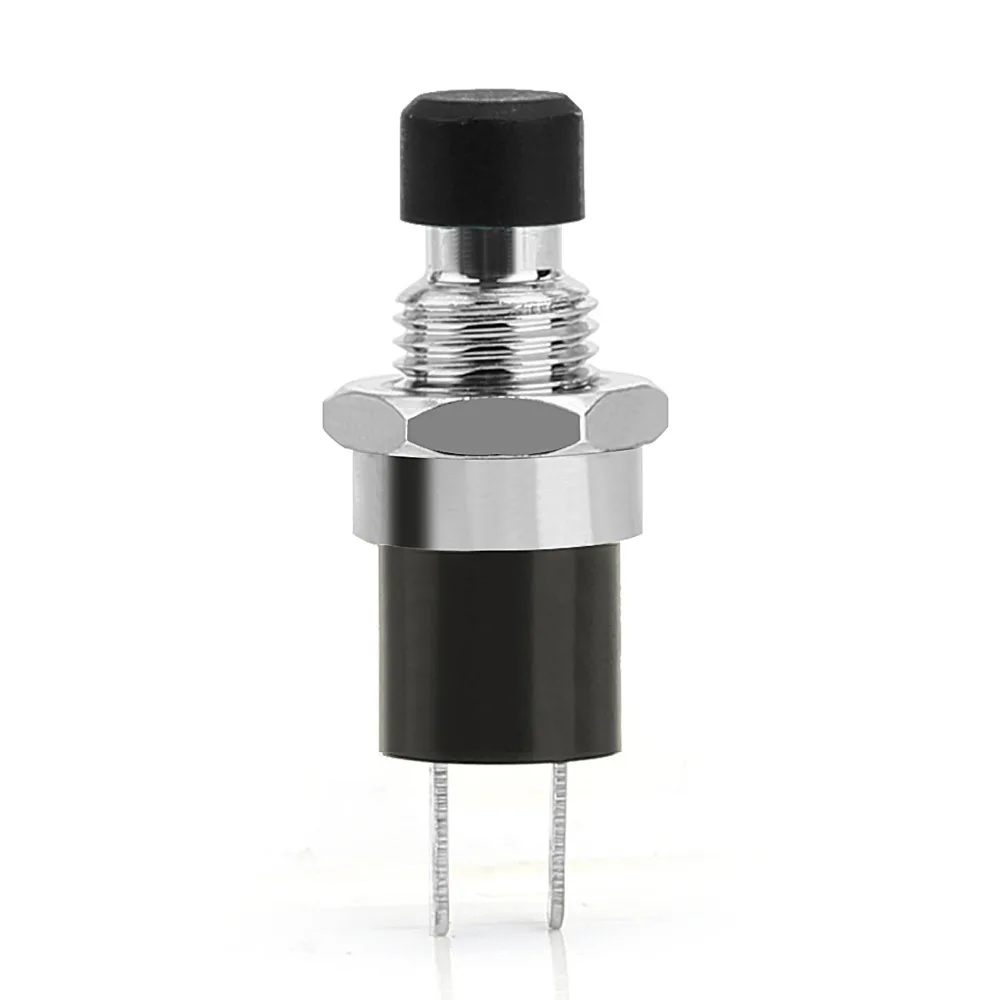 Мини 7 мм IP67 Кнопка фиксация SPST N/O выключателя красный/черный для