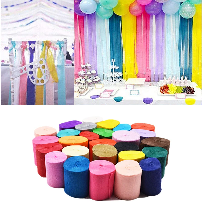 10X Mixed Color Crepe Paper Streamer Birthday Wedding Party Decoration Garland