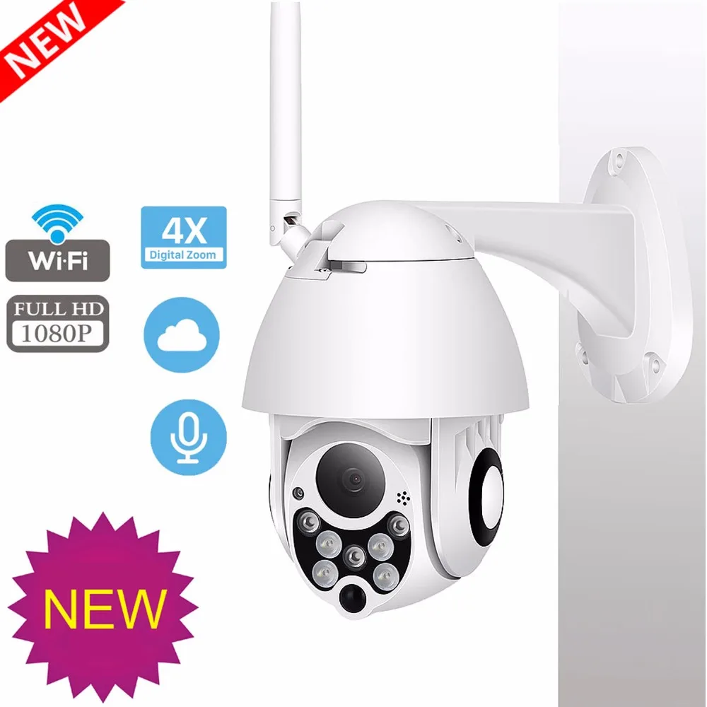 

IP Camera PTZ Outdoor HD 1080P Pan Tilt Zoom Surveillance WiFi Camera CCTV Network Monitor Record Waterproof IP66 Two Way Audio