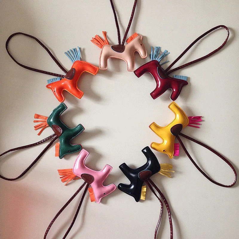 QCOOLJLY Luxury Leather Tassel Key Rings PU Little Horse Keychain Women Handbag Cute Pendant Holder Accessories Wholesale QCOOLJLY Luxury Leather Tassel Key Rings PU Little Horse Keychain Women Handbag Cute Pendant Holder Accessories Wholesale