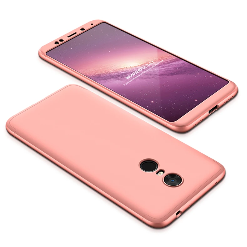 Xiaomi Redmi 5 Plus чехол 360 градусов полный противоударный чехол для телефона на Funda Xiaomi Redmi 5 Xiomi Redmi5 Plus чехол 3 в 1 - Цвет: Pink