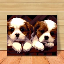 MOLEK Puppy, картина маслом по номерам, картина с животными, холст, картина для взрослых детей, рисунок, плакат на стену для гостиной, домашний декор