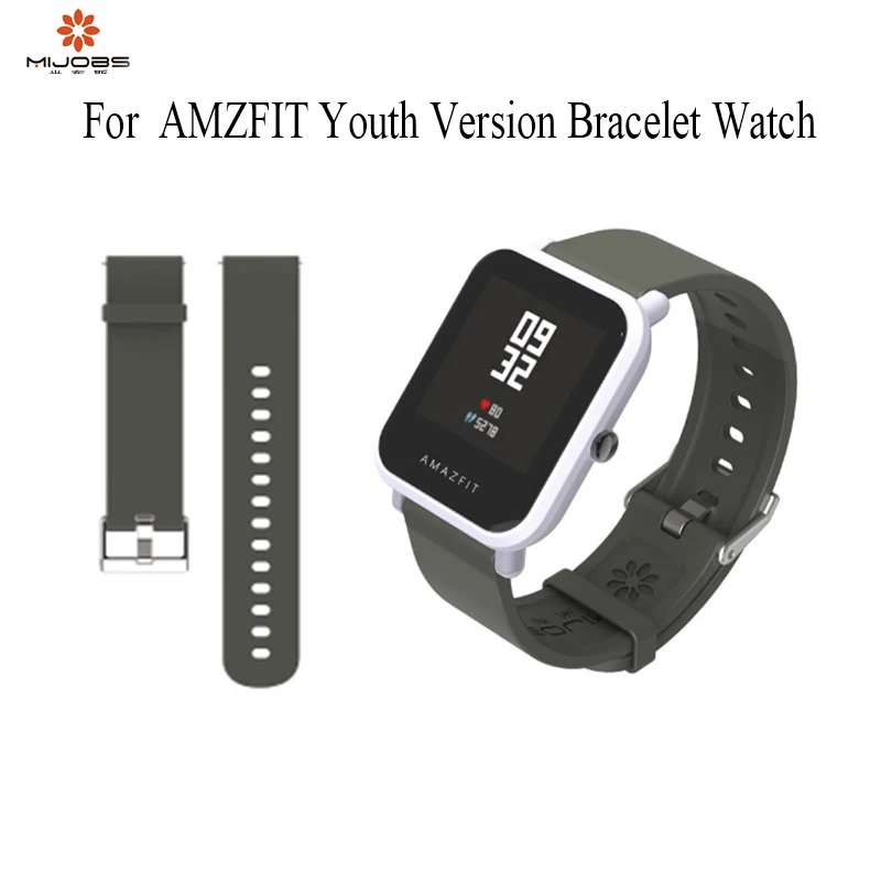 

Original Mjobs silicone new wrist strap replacement 20mm width belt for amazfit Youth Version smart functioal werable watch