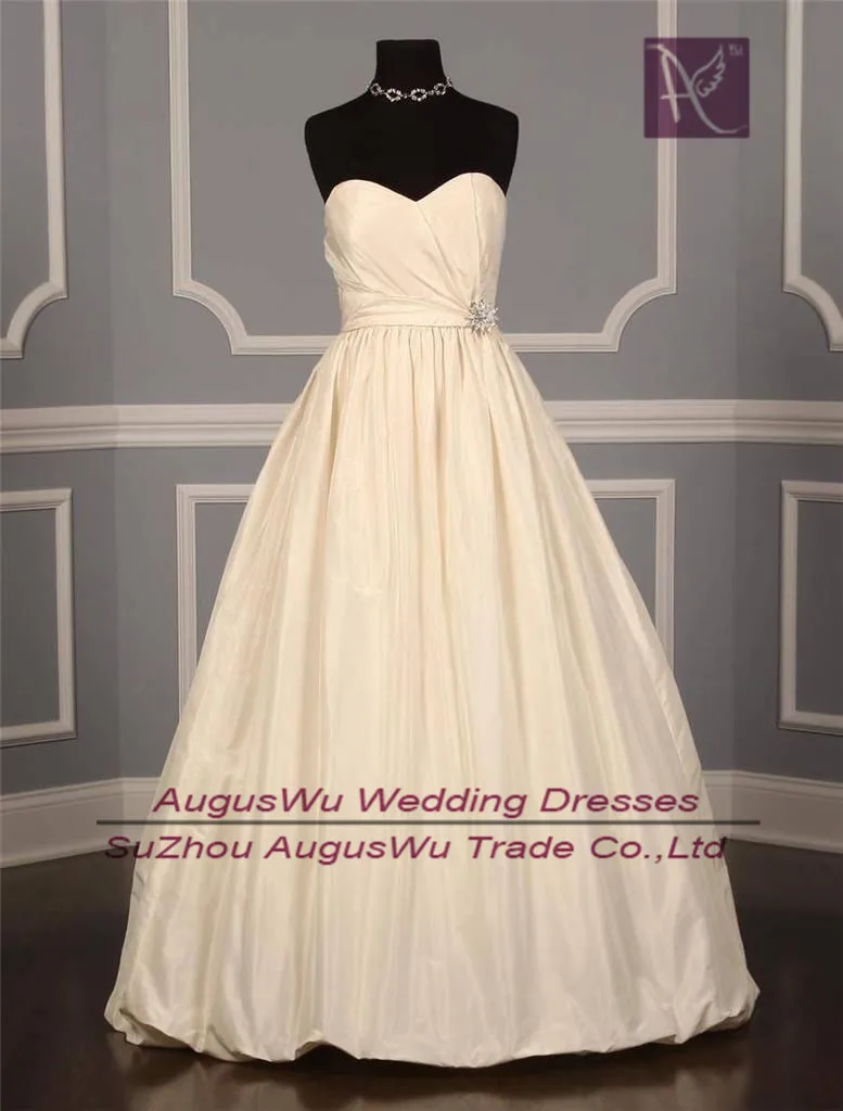 AWD098 2014 New A Line Taffeta Beaded White/Ivory Long Wedding Dresses Custom Size 2 4 6 8 10 12 14 16 18 20 22 24 26 28 | Свадьбы и