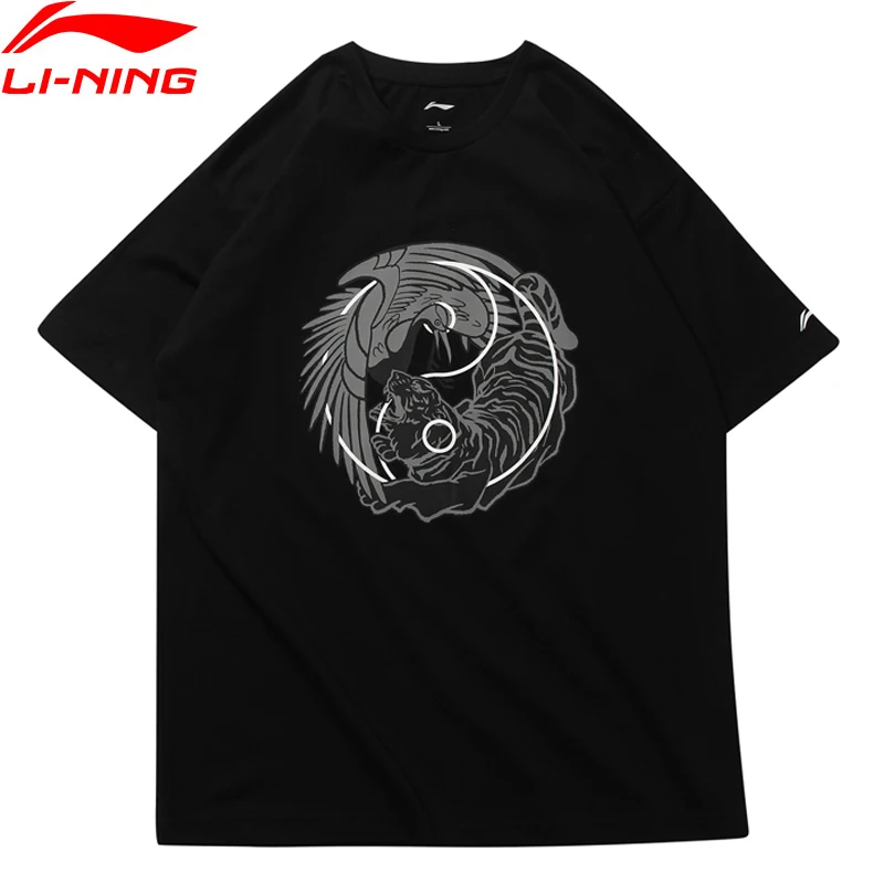 Li-Ning Men T-Shirt NYFW CHINESE Tai Chi PRINT TEE Regular Fit Breathable LiNing Sports Tee AHSN735 MTS2760 cat print tee