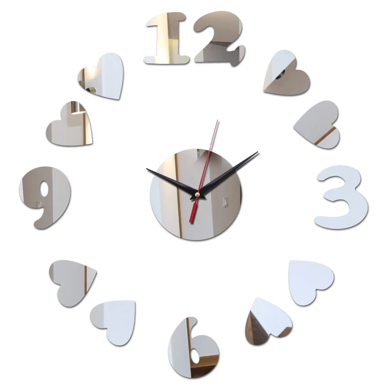 

top fashion 2019 new sale Living clock home decoration acrylic mirror 3d modern wall clocks watch diy sticker