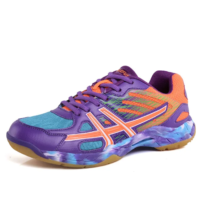 Пара бадминтон обувь зеленый фиолетовый теннисные кроссовки резиновая подошва мужская обувь для спорта Нескользящие удобные кроссовки - Цвет: 03
