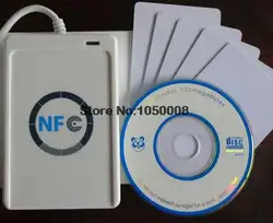 USB ACR122U NFC rfid бесконтактных смарт-карт IC/тег читатель и писатель 13,56 мГц + 5 шт. nfc IC карты + 1 SDK CD