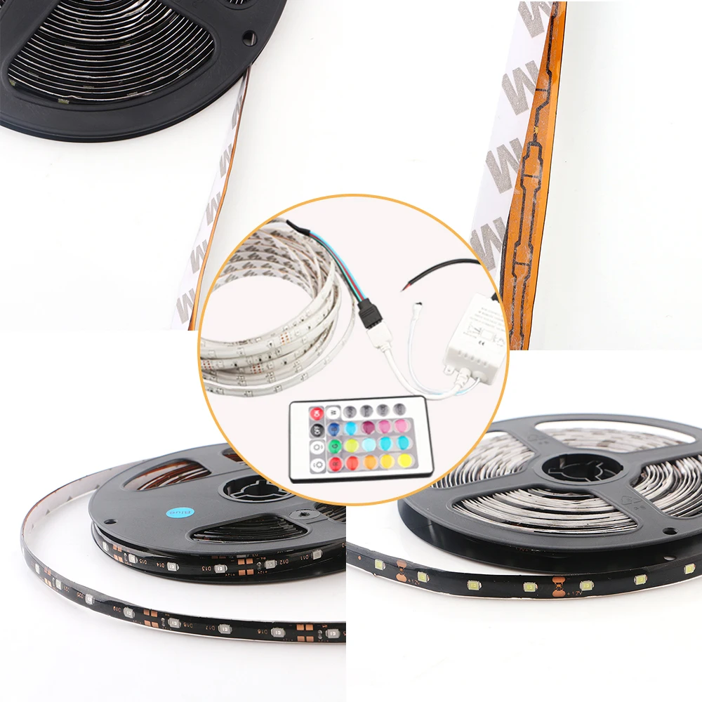 5 м 12V /24V 3528 300SMD гибкий Светодиодные ленты светильник RGB Strobe Flash Одноцветный белый