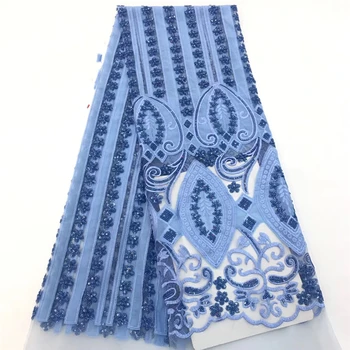 

VILLIEA New Style French Net Lace Fabric 3D Flower African Tulle Mesh Lace Fabric High Quality Sequins African Lace Fabric