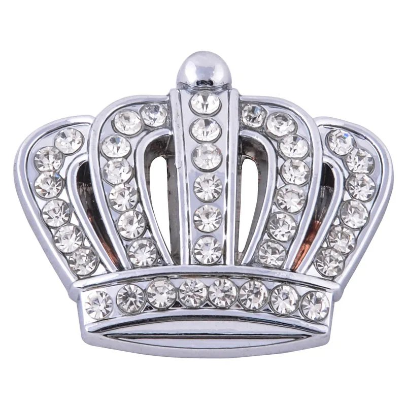 

Car DIY Silver Sticker Rhinestone Metal Crown Emblem Auto Side Badge Sticker Decal Crystal Diamond Crown Emblem Car Accessories
