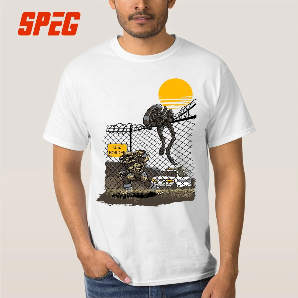 

Funky Illegal Aliens vs Predator T Shirt Youth O Neck Short Sleeve Tee Shirt Hot Sale Youth Digital Printing T-Shirt 100% Cotton