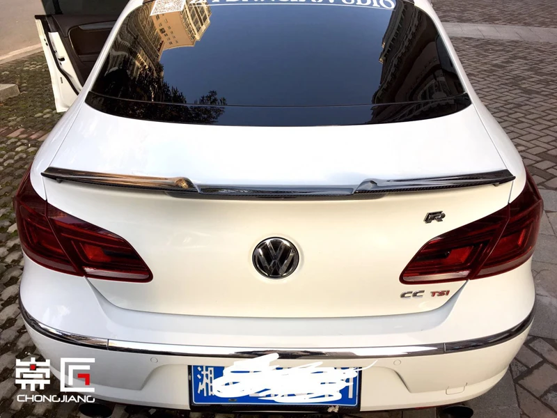 Для Volkswagen VW CC 2010 2011 2012 2013 украшение БАГАЖНИКА АВТОМОБИЛЯ заднее крыло черное углеродное волокно задний спойлер