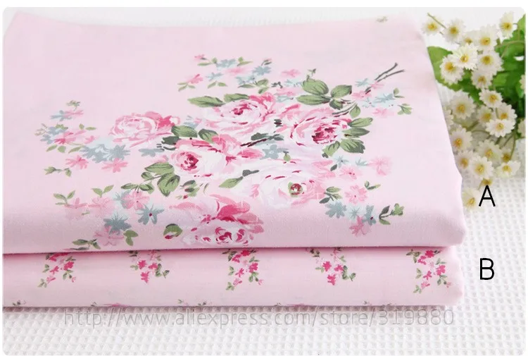 Хлопок ткань Виктория Розовые розы постельные принадлежности ткань DIY для шитья Лоскутная диванная подушка домашний текстиль ткани