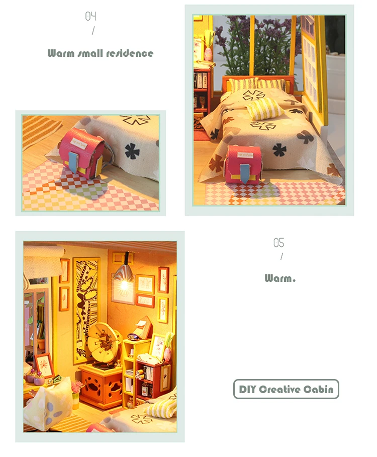 Cutebee Каса кукольный дом мебель миниатюрный кукольный домик DIY миниатюрный дом комната коробка театр игрушки для детей Каса кукольный домик A04A