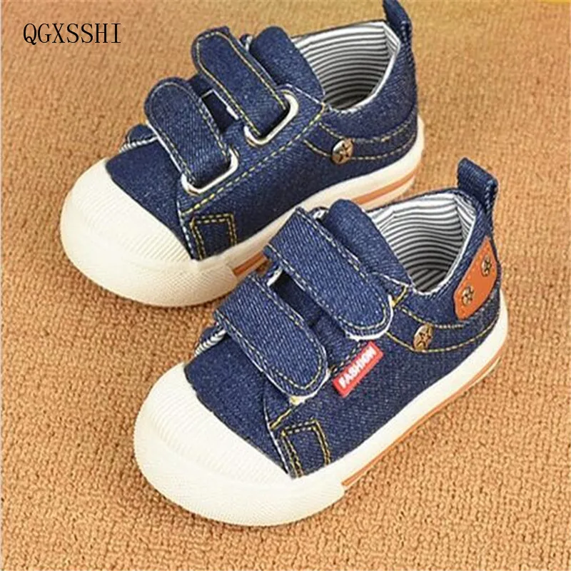 

QGXSSHI 2016 Spring burst models of child baby shoes canvas shoes for boys and girls soft denim casual shoes children board shoe