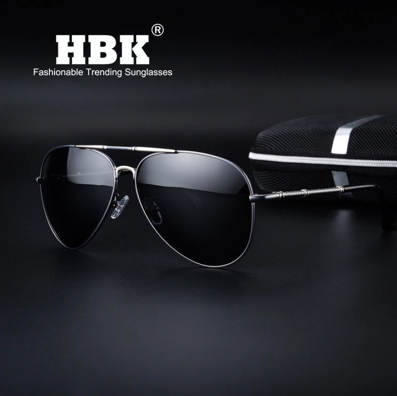 HBK 2019 Trend Aluminum Magnesium Men's Polarized Pilot Sunglasses Classical Oculos Male Eyewear-2